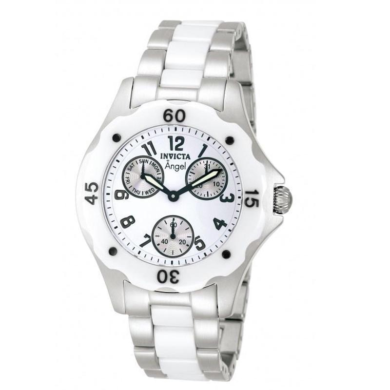 Main Image 1 of Ladies' Invicta Angel Chronograph Ceramic Watch with White Dial (Model: 1651)