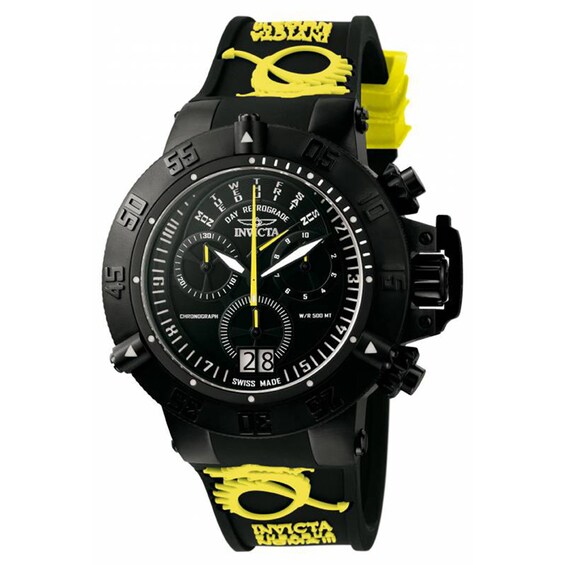 Men's Invicta Subaqua Chronograph Strap Watch with Black Dial (Model: 10185)