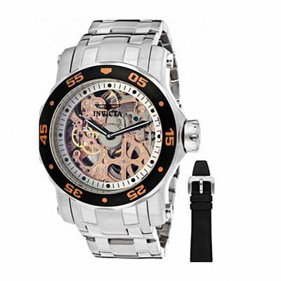 men's watch with gears showing