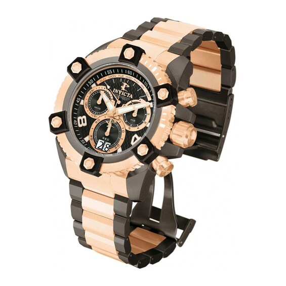 Men's Invicta Reserve Chronograph Two-Tone Watch with Black Dial (Model: 12987)