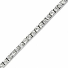 1/2 CT. T.W. Diamond Tennis Bracelet in Sterling Silver - 7.25&quot;