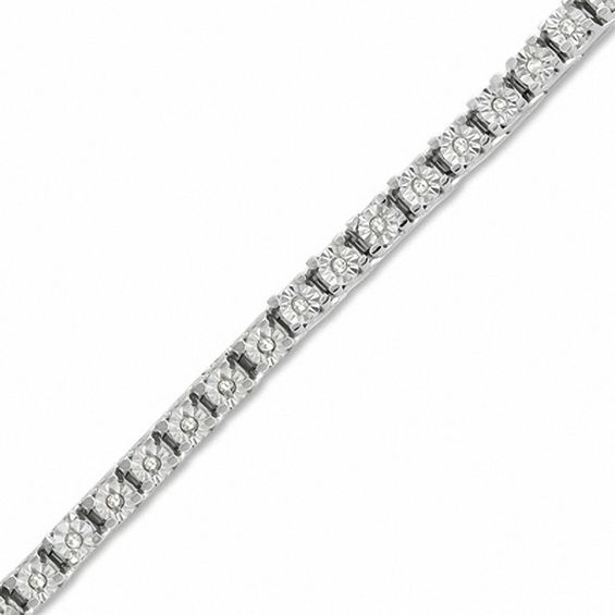 1/4 CT. T.w. Diamond Illusion Tennis Bracelet in Sterling Silver