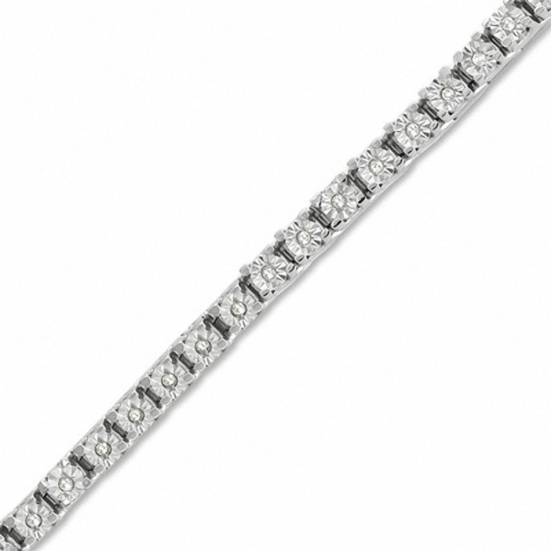 1/4 CT. T.W. Diamond Illusion Tennis Bracelet in Sterling Silver