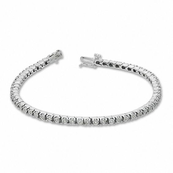 1/4 CT. T.w. Diamond Illusion Tennis Bracelet in Sterling Silver