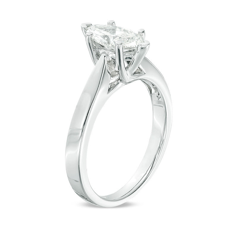 Main Image 2 of Celebration Ideal 1 CT. Marquise Certified Diamond Solitaire Engagement Ring in 14K White Gold (J/I1)