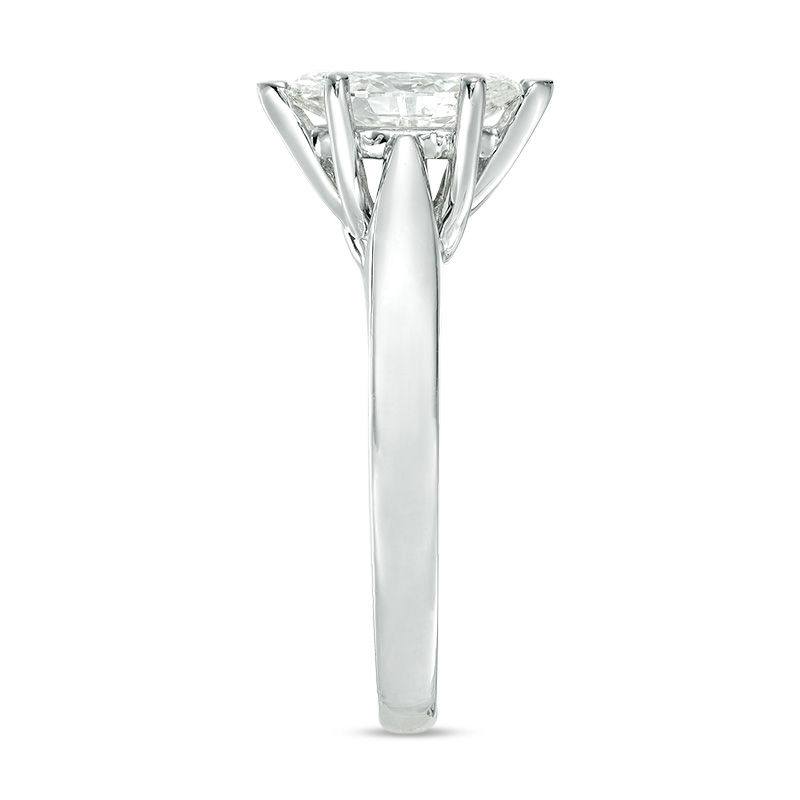 Main Image 4 of Celebration Ideal 1 CT. Marquise Certified Diamond Solitaire Engagement Ring in 14K White Gold (J/I1)