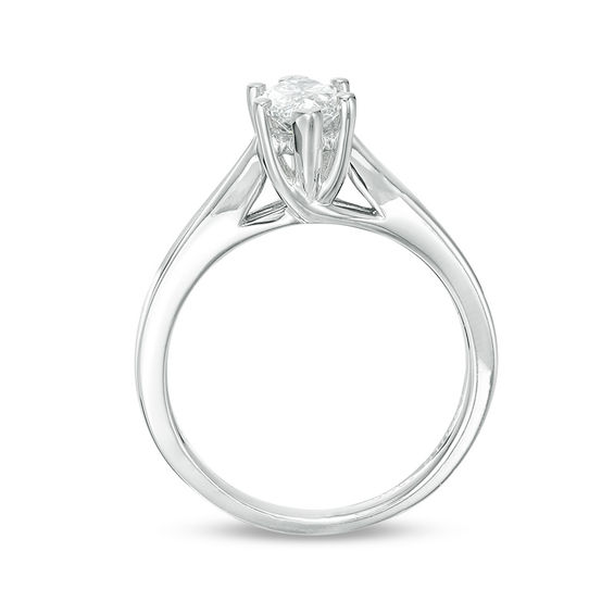 Celebration Ideal 1 CT. Marquise Certified Diamond Solitaire Engagement Ring in 14K White Gold (J/I1)