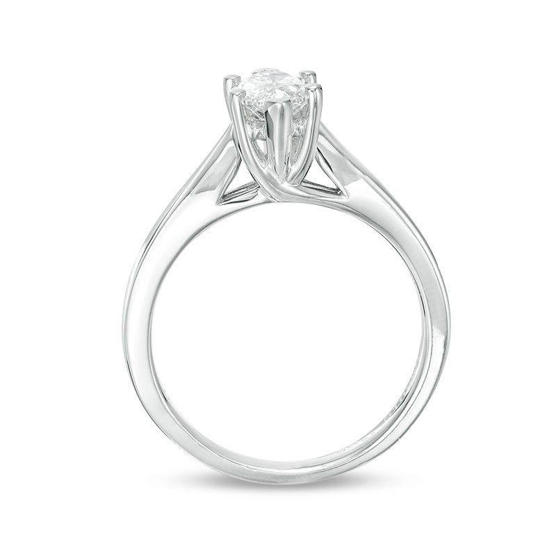 Celebration Ideal 1 CT. Marquise Diamond Solitaire Engagement Ring in 14K White Gold (J/I1)