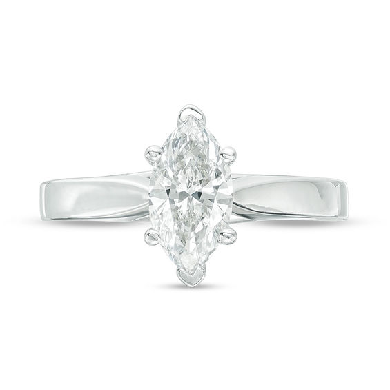 Celebration Ideal 1 CT. Marquise Certified Diamond Solitaire Engagement Ring in 14K White Gold (J/I1)