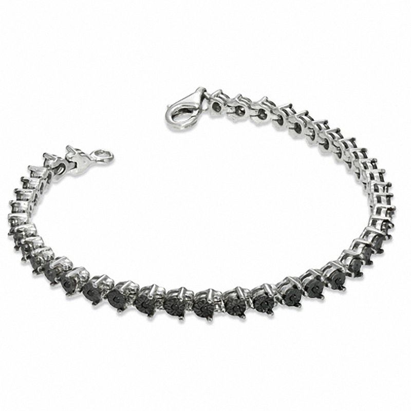 1/4 CT. T.W. Black Diamond Tennis Bracelet in Sterling Silver