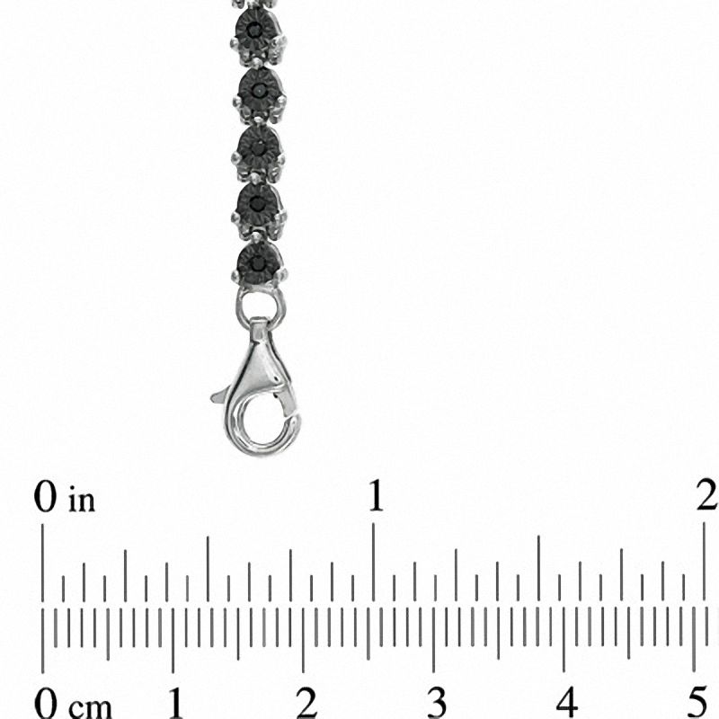 Main Image 3 of 1/4 CT. T.W. Black Diamond Tennis Bracelet in Sterling Silver
