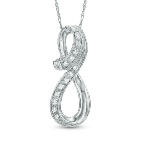 Diamond Accent Infinity Loop Pendant in Sterling Silver Zales