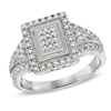 Thumbnail Image 0 of 1/3 CT. T.W. Princess-Cut Diamond Rectangular Frame Ring in Sterling Silver