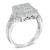 Thumbnail Image 1 of 1/3 CT. T.W. Princess-Cut Diamond Rectangular Frame Ring in Sterling Silver