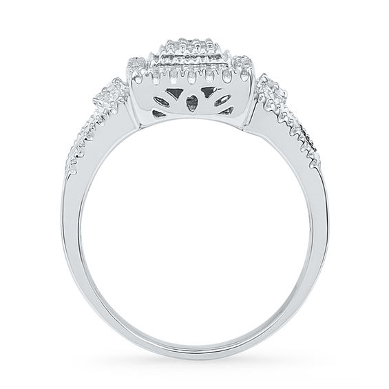 1/3 CT. T.W. Princess-Cut Diamond Rectangular Frame Ring in