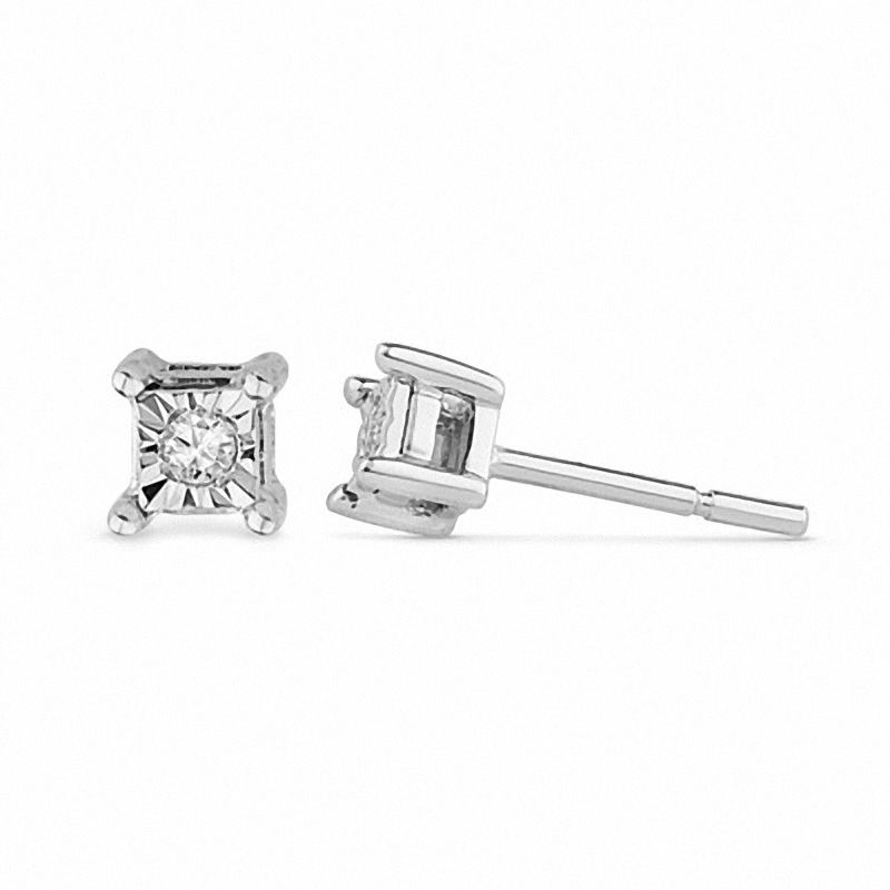 Blue Sapphire Diamond Stud Earrings in 925 Sterling Silver for Men & Women