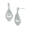 Thumbnail Image 1 of 1/2 CT. T.W. Diamond Looped Double Teardrop Earrings in Sterling Silver