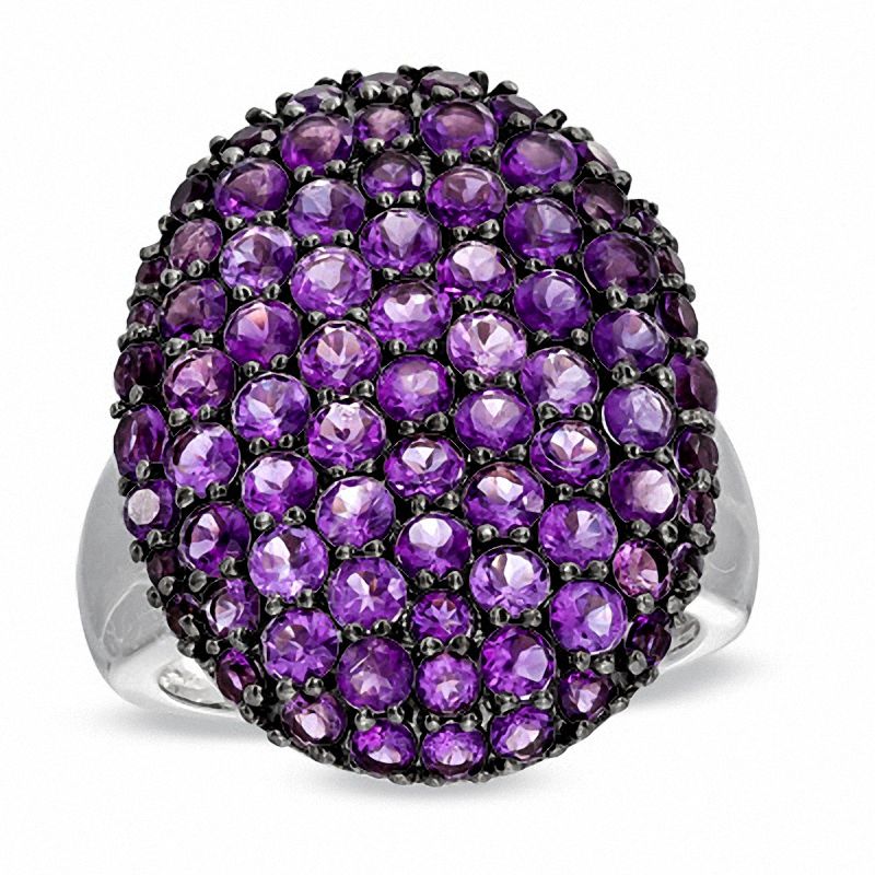Main Image 1 of Amethyst Oval Ring in Sterling Silver
