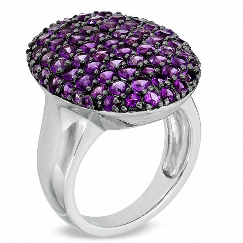Main Image 2 of Amethyst Oval Ring in Sterling Silver