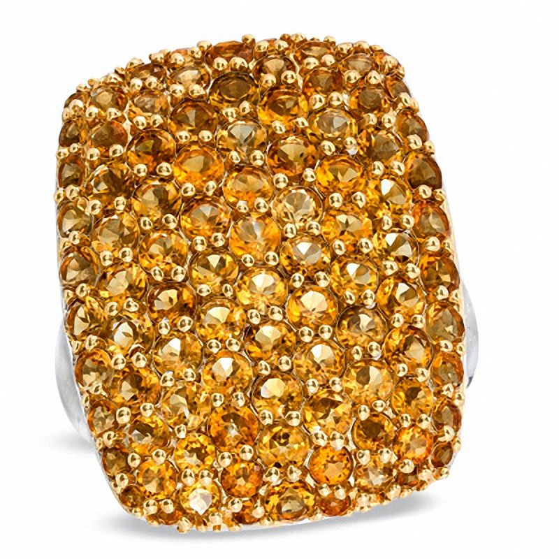 Main Image 1 of Citrine Rectangular-Shaped Ring in Sterling Silver