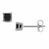 Thumbnail Image 1 of 1/3 CT. T.W. Enhanced Black Princess-Cut Diamond Solitaire Stud Earrings in 10K White Gold