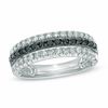 Thumbnail Image 1 of 3/4 CT. T.W. Enhanced Black and White Diamond Triple Row Band in 10K White Gold
