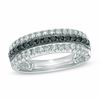 Thumbnail Image 0 of 3/4 CT. T.W. Enhanced Black and White Diamond Triple Row Band in 10K White Gold