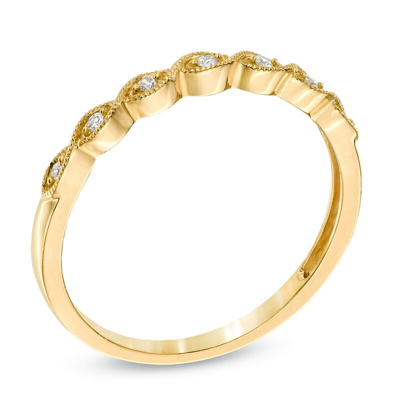 Diamond Accent Milgrain Anniversary Band in 10K Gold