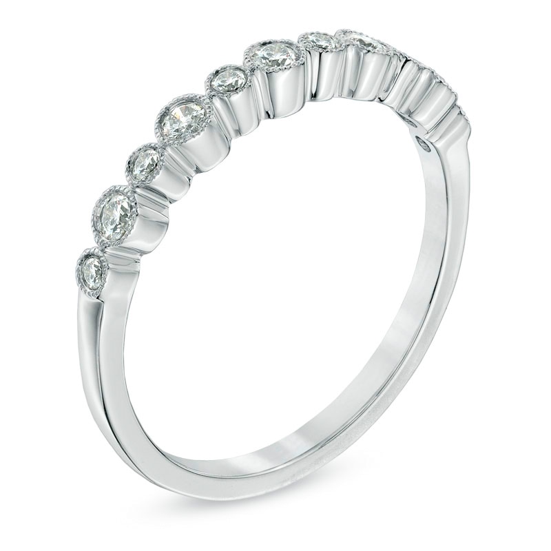 1/4 CT. T.W. Diamond Bezel-Set Band in 10K White Gold