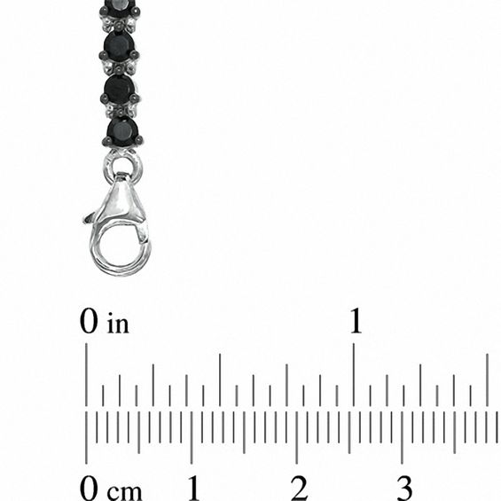 Black Spinel Tennis Bracelet in Sterling Silver - 7.5"