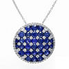 Thumbnail Image 0 of EFFY™ Collection Blue Sapphire and 1/2 CT. T.W. Diamond Pendant in 14K White Gold