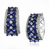 Thumbnail Image 0 of EFFY™ Collection Blue Sapphire and 1/3 CT. T.W. Diamond Earrings in 14K White Gold