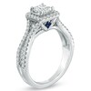 Thumbnail Image 2 of Vera Wang Love Collection 1 CT. T.W. Princess-Cut Diamond Split Shank Frame Engagement Ring in 14K White Gold