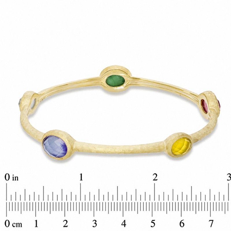 Main Image 2 of Multi-Gemstone Bangle in Sterling Silver with 18K Gold Plate - 8.0"