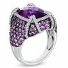 Thumbnail Image 2 of Cushion-Cut Amethyst and White Topaz Ring in Sterling Silver