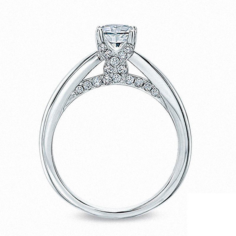 Main Image 1 of Celebration Ideal 7/8 CT. T.W. Certified Diamond Engagement Ring in 14K White Gold (J/I1)