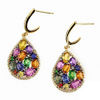Thumbnail Image 1 of EFFY™ Collection Multi-Color Sapphire, Tsavorite and 3/8 CT. T.W. Diamond Teardrop Earrings in 14K Gold