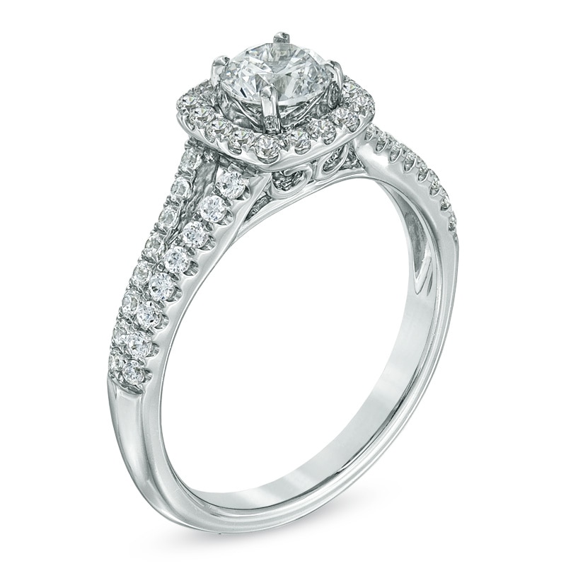 Celebration Fire™ 1 CT. T.W. Diamond Engagement Ring in 14K White Gold (H-I/SI1-SI2)