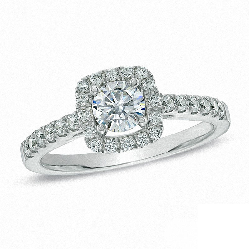 Celebration Fire™ 7/8 CT. T.W. Diamond Engagement Ring in 14K White Gold (H-I/SI1-SI2)