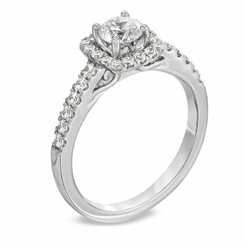 Celebration Fire™ 7/8 CT. T.W. Diamond Engagement Ring in 14K White Gold (H-I/SI1-SI2)