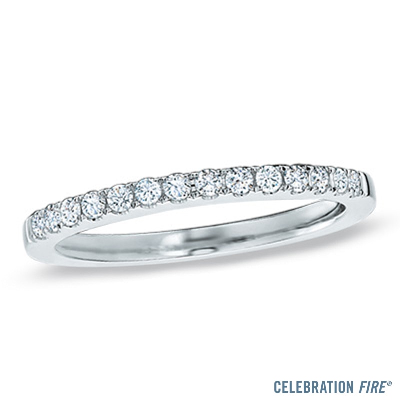 Main Image 1 of 1/4 CT. T.W. Certified Diamond Wedding Band in 14K White Gold (I/SI2)