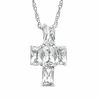 Thumbnail Image 1 of White Topaz Cross Pendant in Sterling Silver