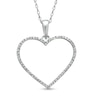 Thumbnail Image 0 of 1/8 CT. T.W. Diamond Heart Outline Pendant in 10K White Gold