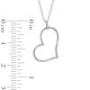 Thumbnail Image 2 of 1/10 CT. T.W. Diamond Tilted Heart Outline Pendant in 10K White Gold