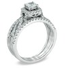 Thumbnail Image 2 of 7/8 CT. T.W. Princess-Cut Diamond Framed Twist Shank Bridal Set in 14K White Gold