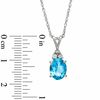 Thumbnail Image 4 of Oval Swiss Blue Topaz and Diamond Accent Pendant, Ring and Earrings Set in Sterling Silver - Size 7