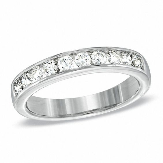 5/8 CT. T.w. Certified Diamond Wedding Band in 18K White Gold (H/Vs2)