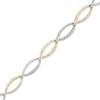 Thumbnail Image 1 of Diamond-Cut Fashion Link Bracelet in 10K Two-Tone Gold - 7.25"