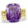 Thumbnail Image 1 of Cushion-Cut Amethyst and Lima Quartz Ring in Sterling Silver