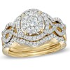 Thumbnail Image 1 of 1-1/4 CT. T.W. Diamond Vintage-Style Twist Shank Three-Piece Bridal Set in 14K Gold